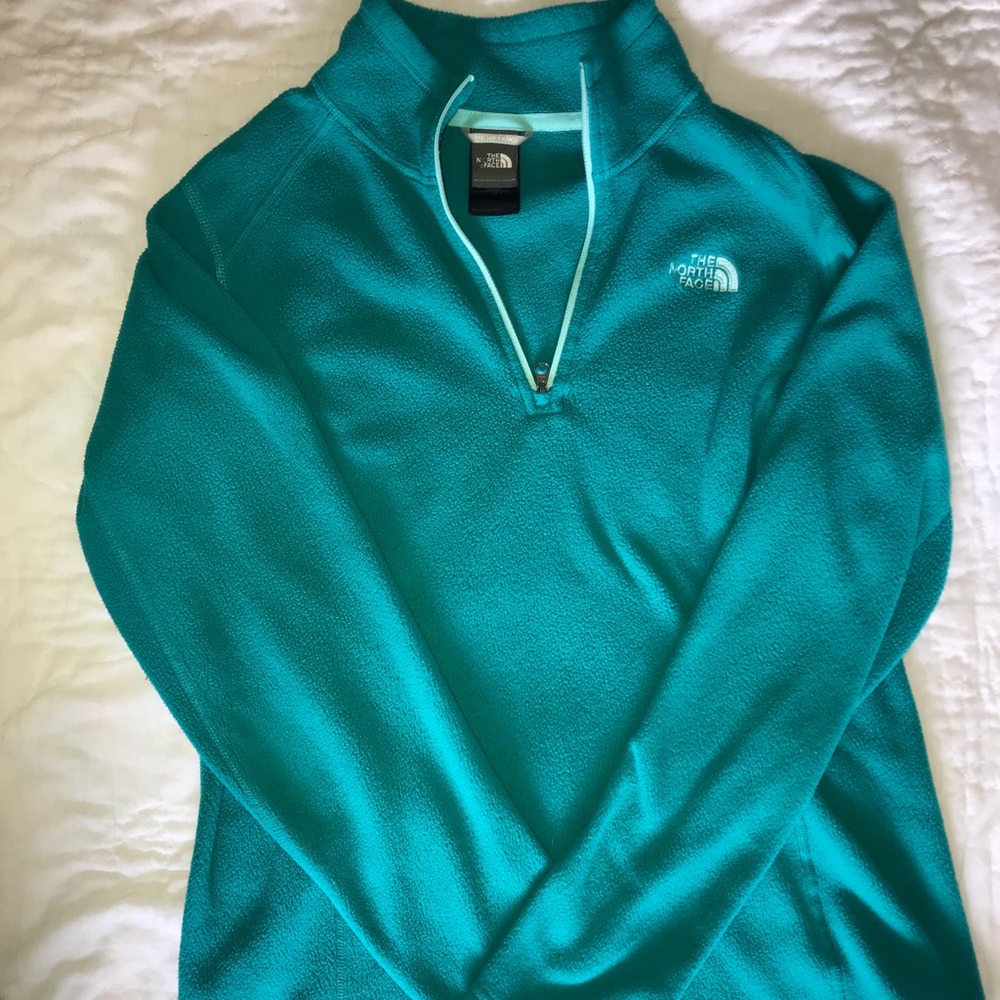 Teal The North Face 1/4 Zip Fleece